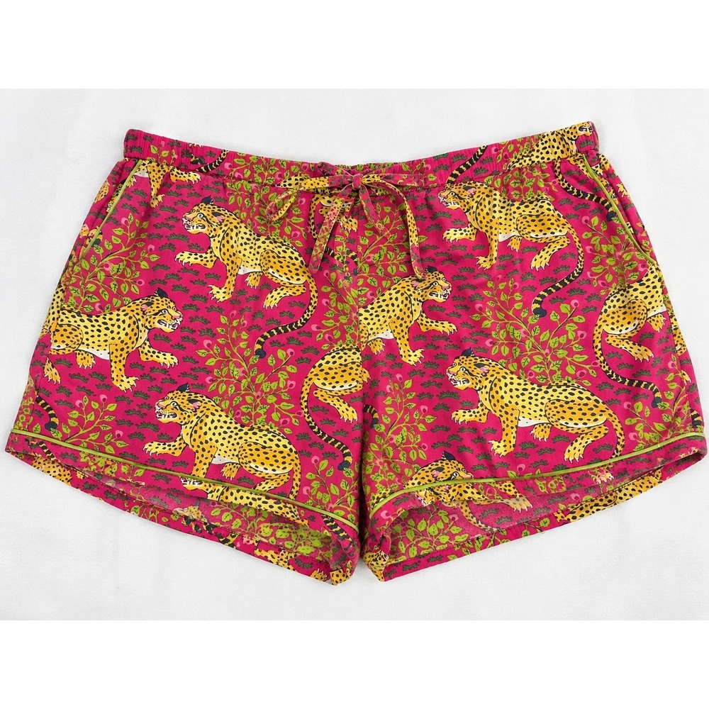 Printfresh Bagheera Pink Leopard Organic Cotton Pajama Shorts XL